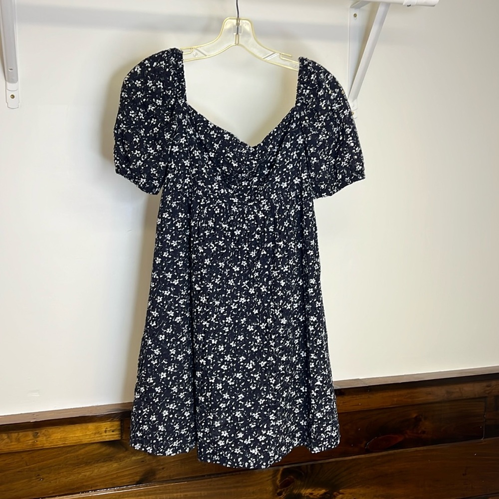Anthropologie Maeve Blue Floral Eyelet Lace Dress- 6